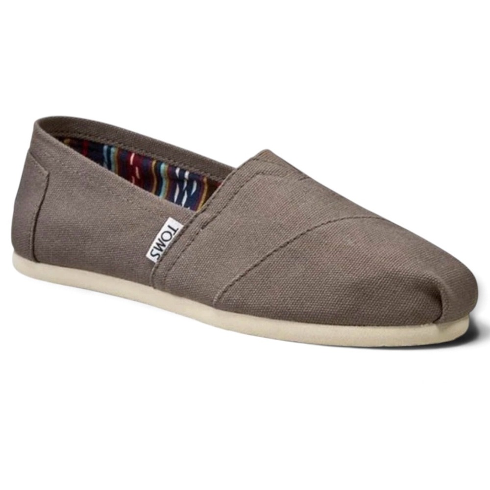 TOMS Classic Alpargata Slip-on Canvas Flats Ash Gray - Sz 6 - NIB